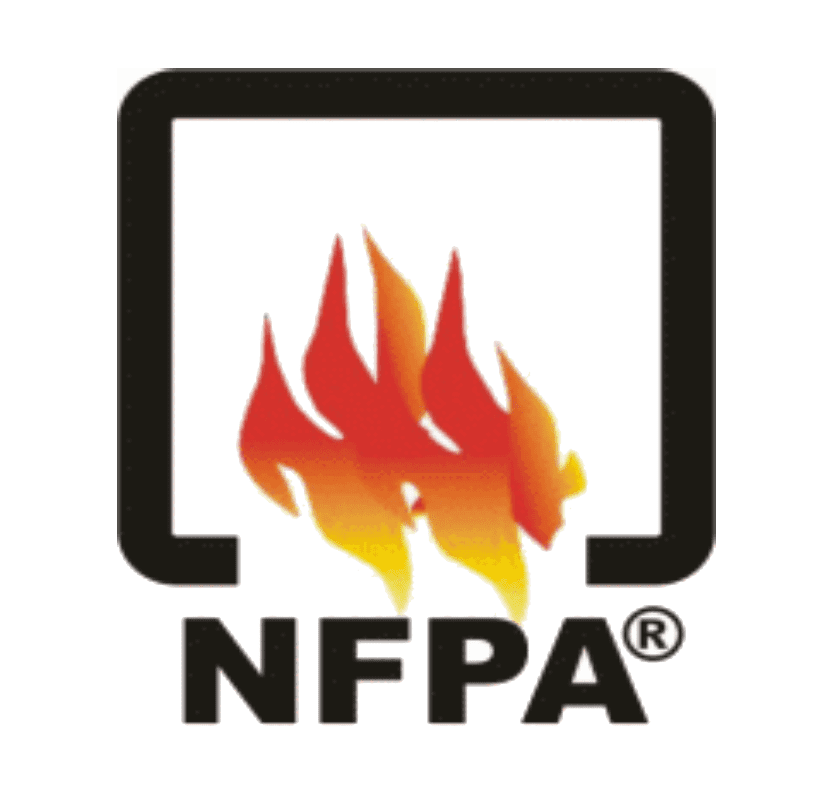 A fire logo with the nfpa symbol in front of it.